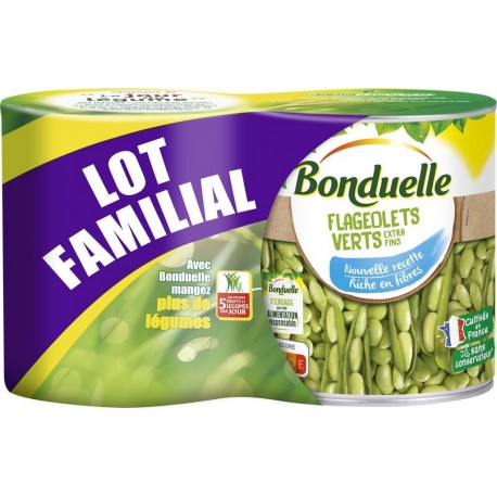 BONDUELLE Flageolet vert extra fin les 2 boîtes de 1.060Kg
