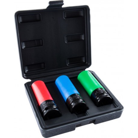 STIER Jeu de douilles puissantes 1/2 ouv. 17/19/21 mm en coffret 902508